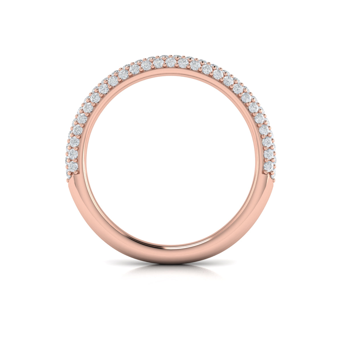 14kt Rose Gold Diamond Womens Matching Wedding Band