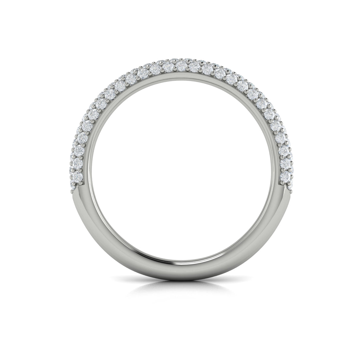 14K White Gold Diamond Micropave Matching Wedding Band