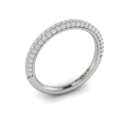 14K White Gold Diamond Micropave Matching Wedding Band