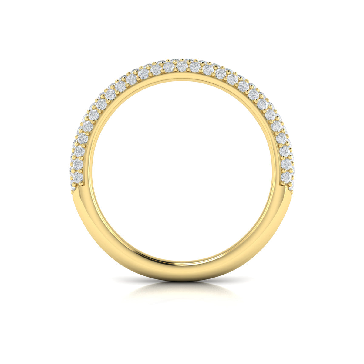 14kt Yellow Gold Diamond Womens Micropave Wedding Band