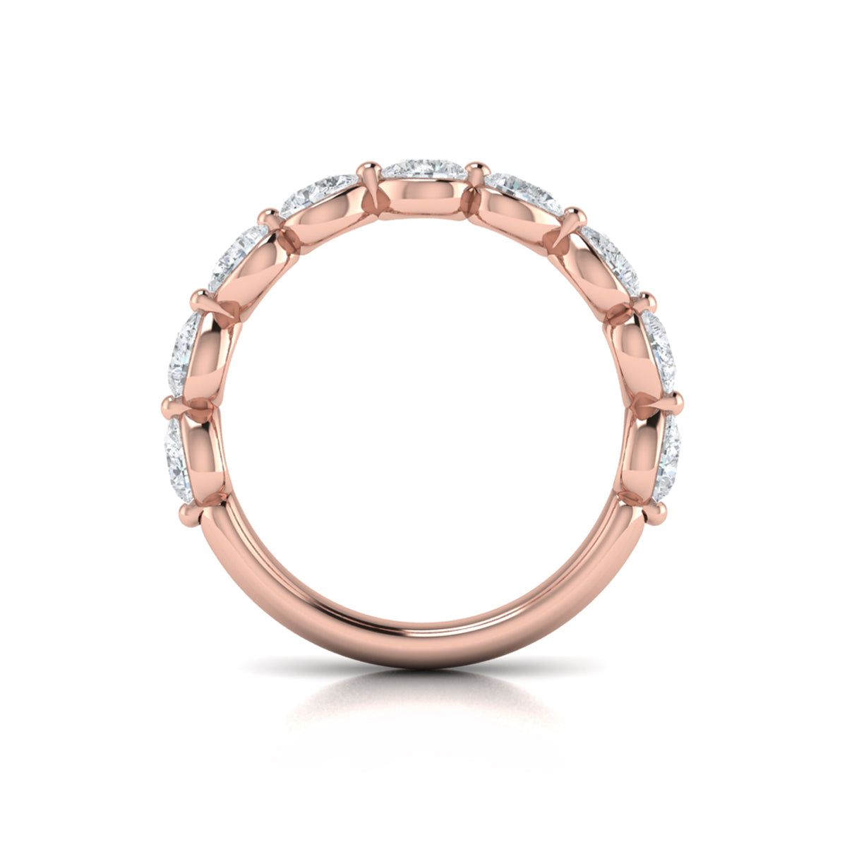 14kt Rose Gold Womens Cascade Matching Wedding Band
