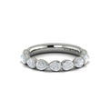 14K White Gold Oval Diamond Womens Wedding Band
