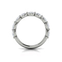 14K White Gold Oval Diamond Womens Wedding Band