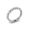 14K White Gold Oval Diamond Womens Wedding Band
