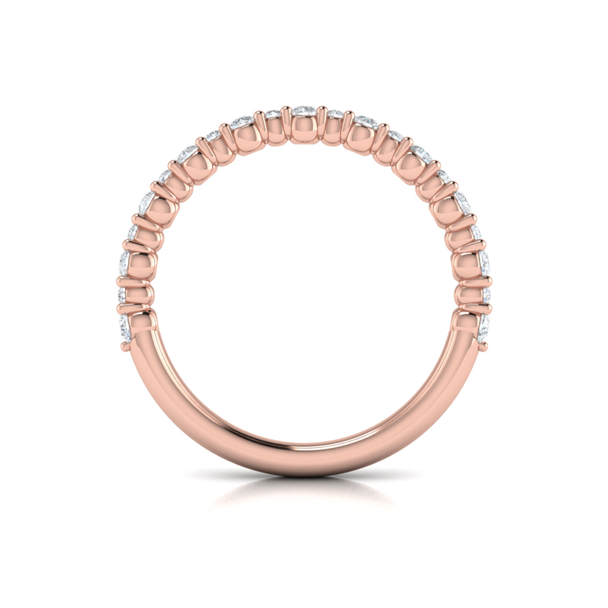14kt Rose Gold Mosaic Diamond Womens Wedding Band
