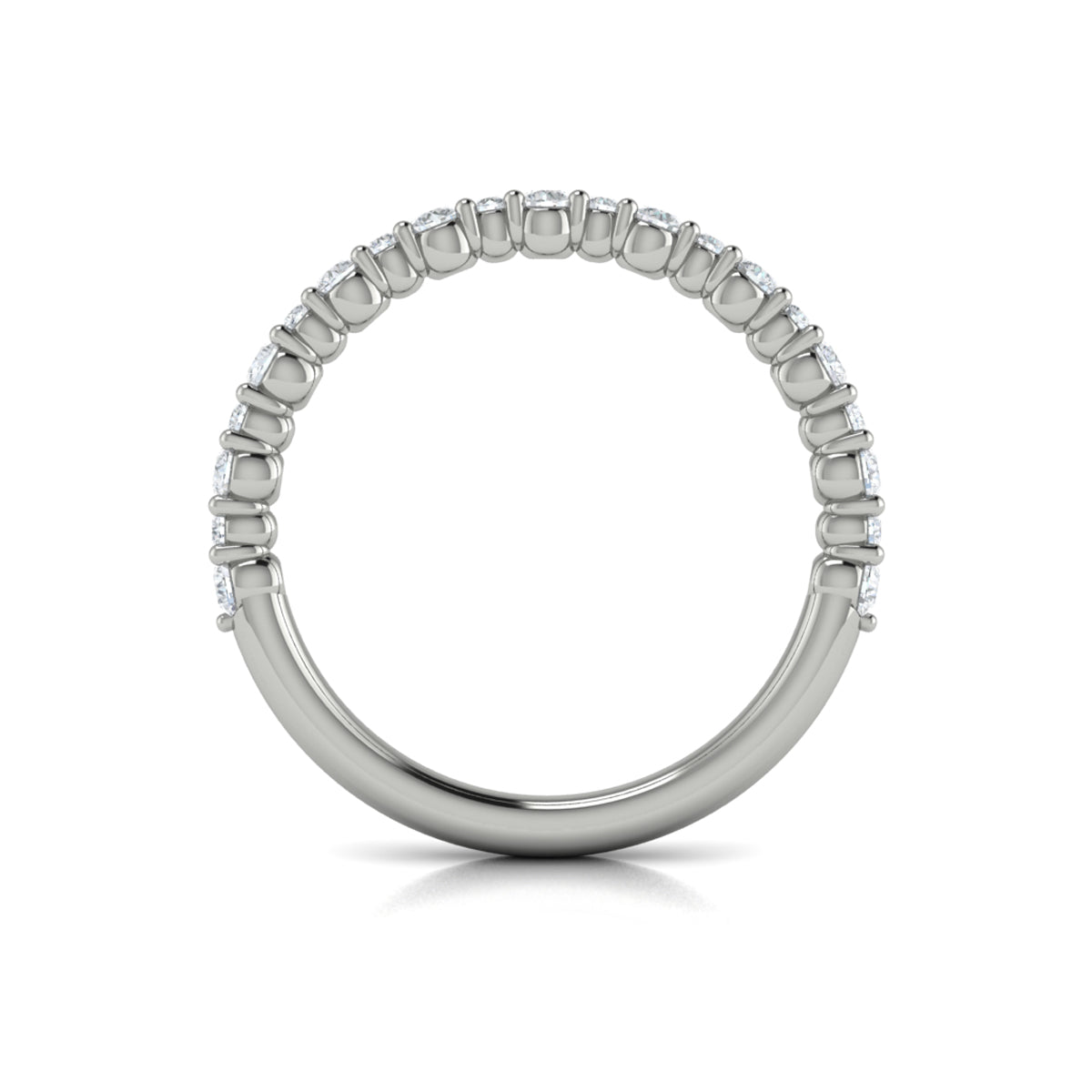 14K White Gold Mosaic Diamond Womens Wedding Band