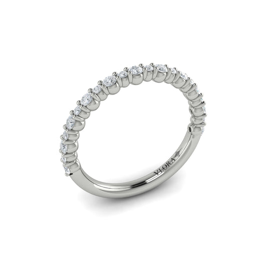 14K White Gold Mosaic Diamond Womens Wedding Band