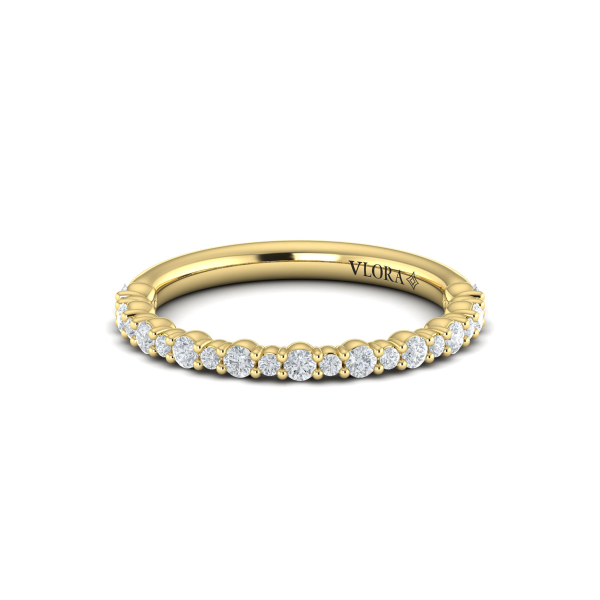 14kt Yellow Gold Diamond Mosaic Womens Wedding Band