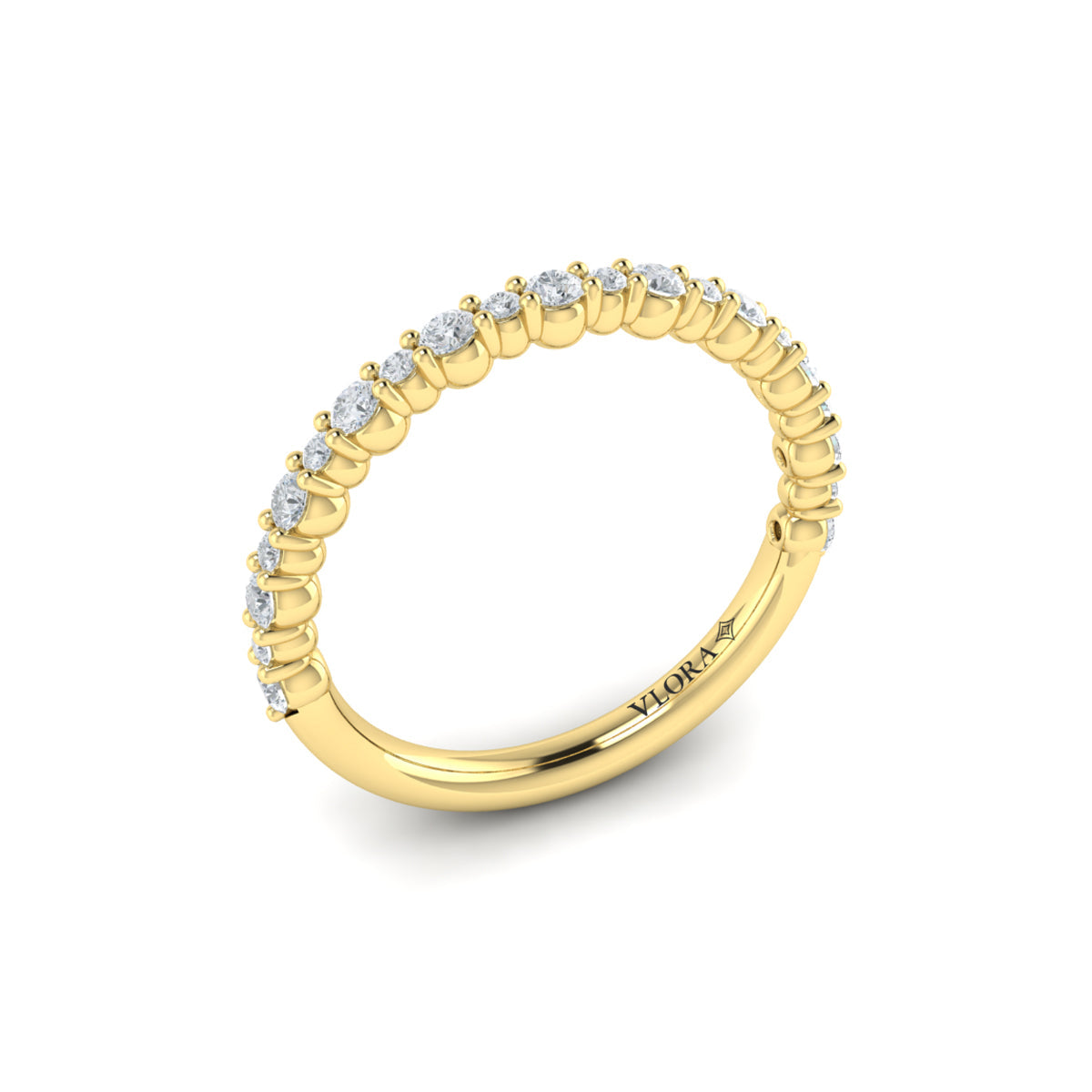 14kt Yellow Gold Diamond Mosaic Womens Wedding Band