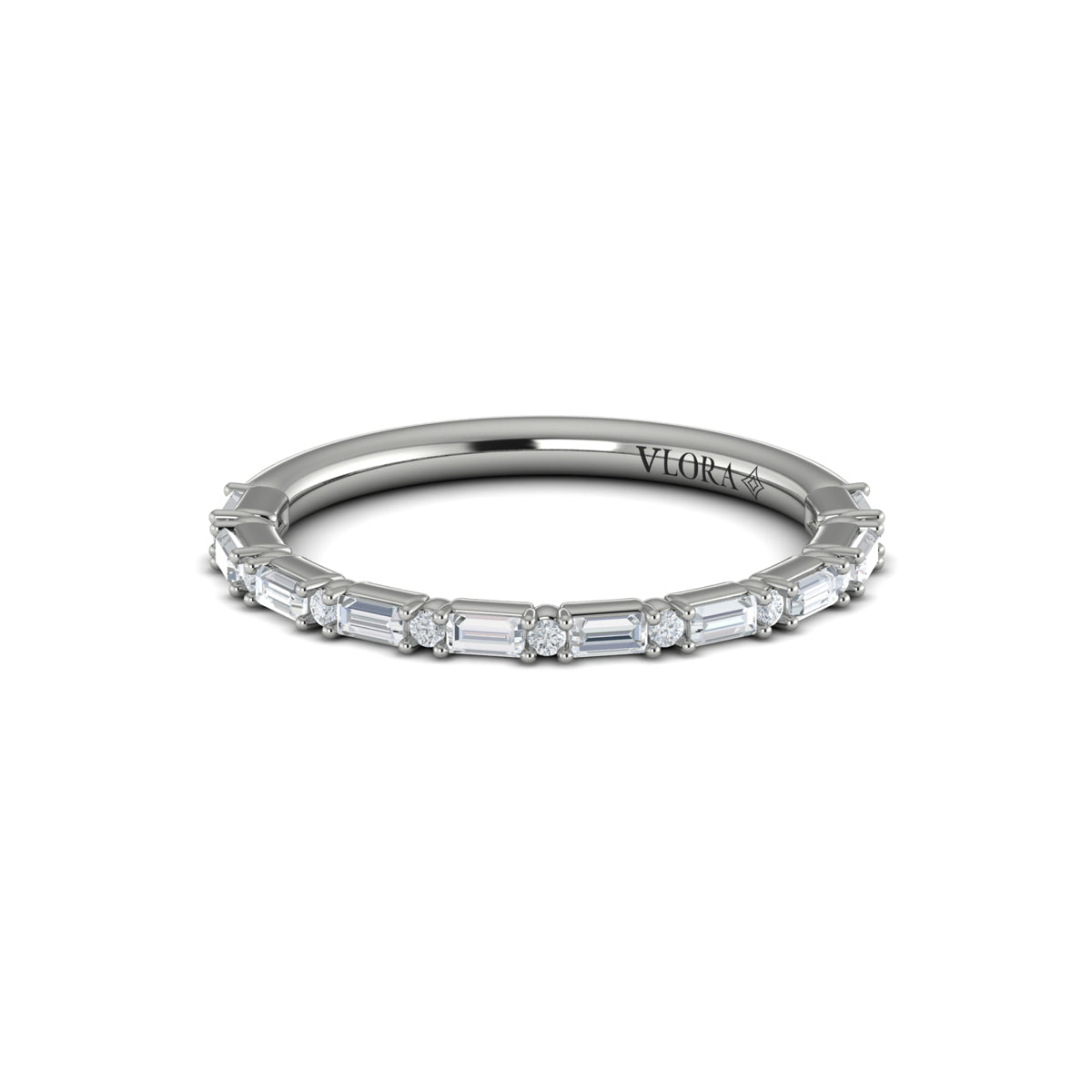 14K White Gold Diamond Womens Matching Wedding Band