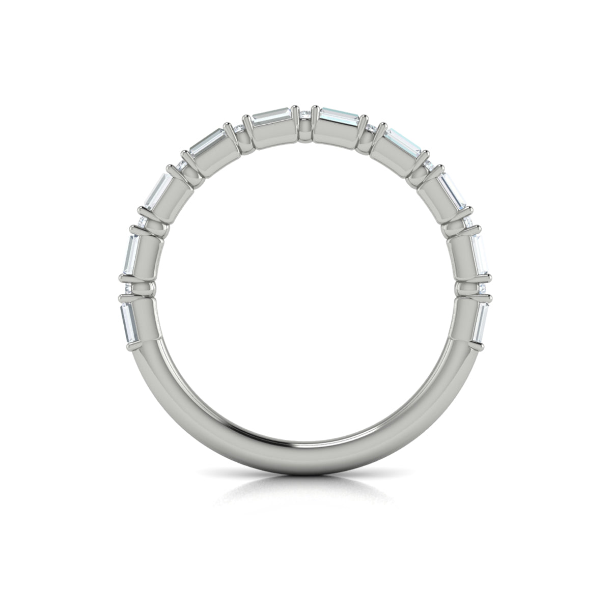 14K White Gold Diamond Womens Matching Wedding Band