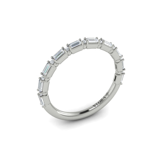 14K White Gold Diamond Womens Matching Wedding Band
