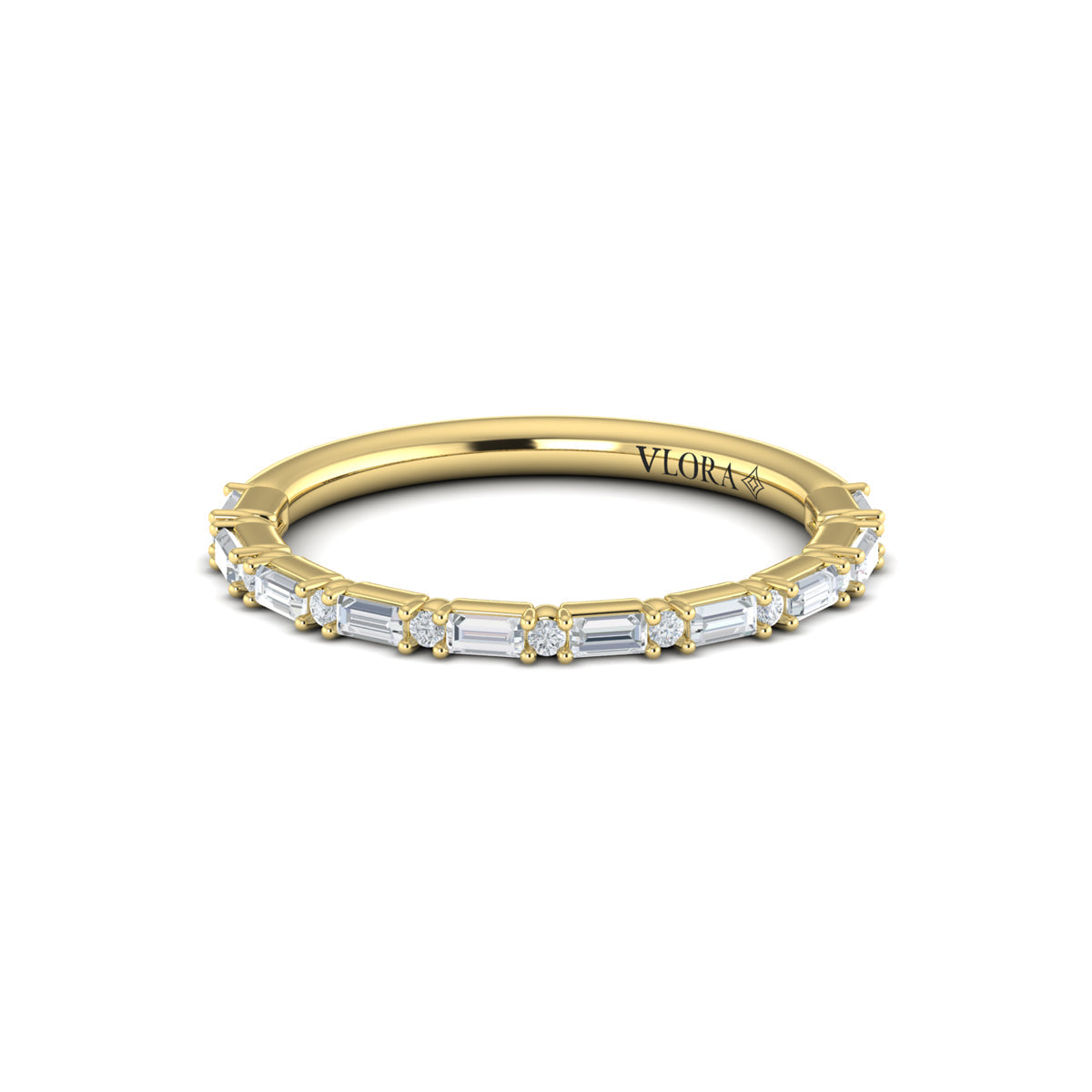 14kt Yellow Gold Diamond Womens Matching Wedding Band