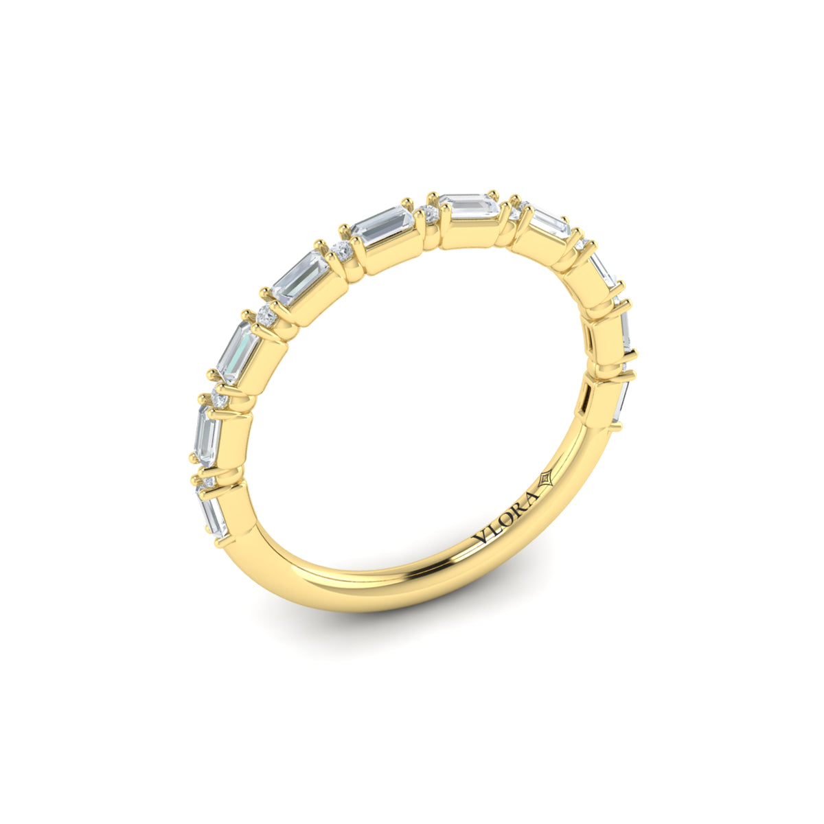14kt Yellow Gold Diamond Womens Matching Wedding Band