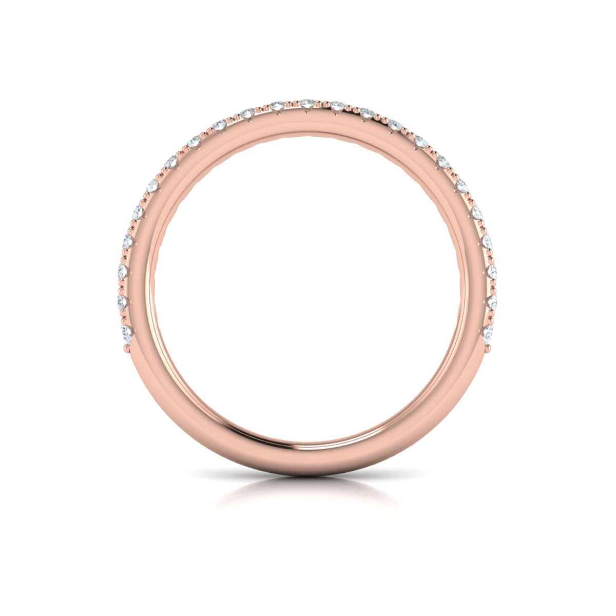 14kt Rose Gold Diamond Womens Matching Wedding Band