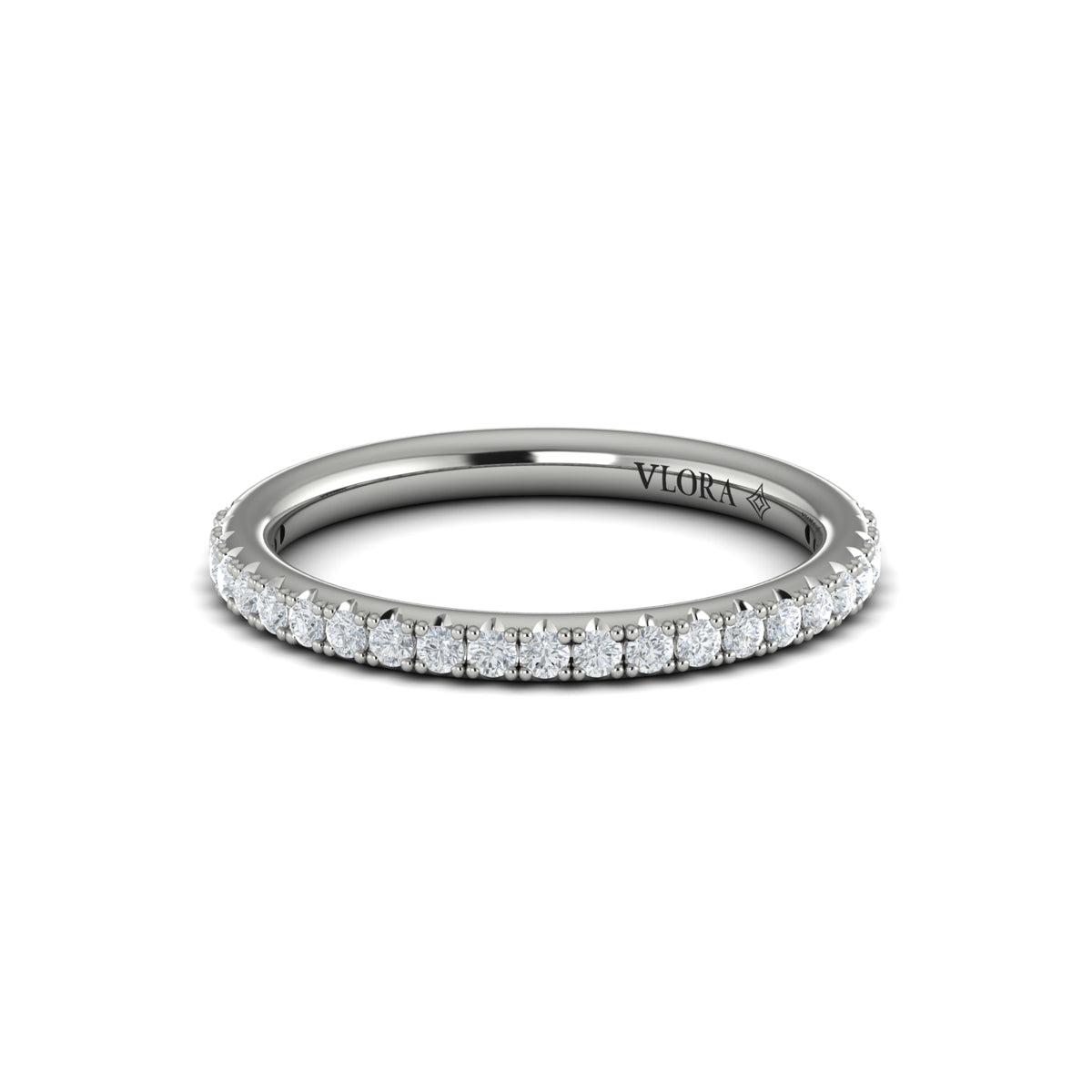14K White Gold Diamond Womens Matching Wedding Band