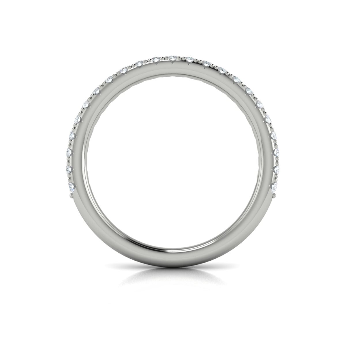14K White Gold Diamond Womens Matching Wedding Band
