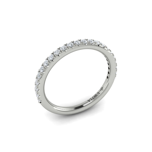 14K White Gold Diamond Womens Matching Wedding Band