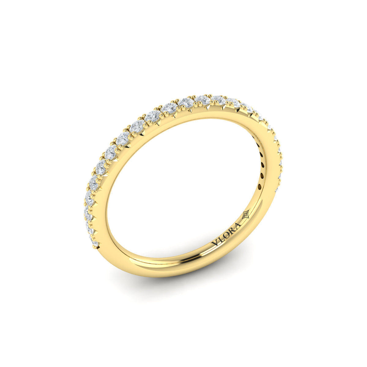 14kt Yellow Gold Diamond Womens Matching Wedding Band