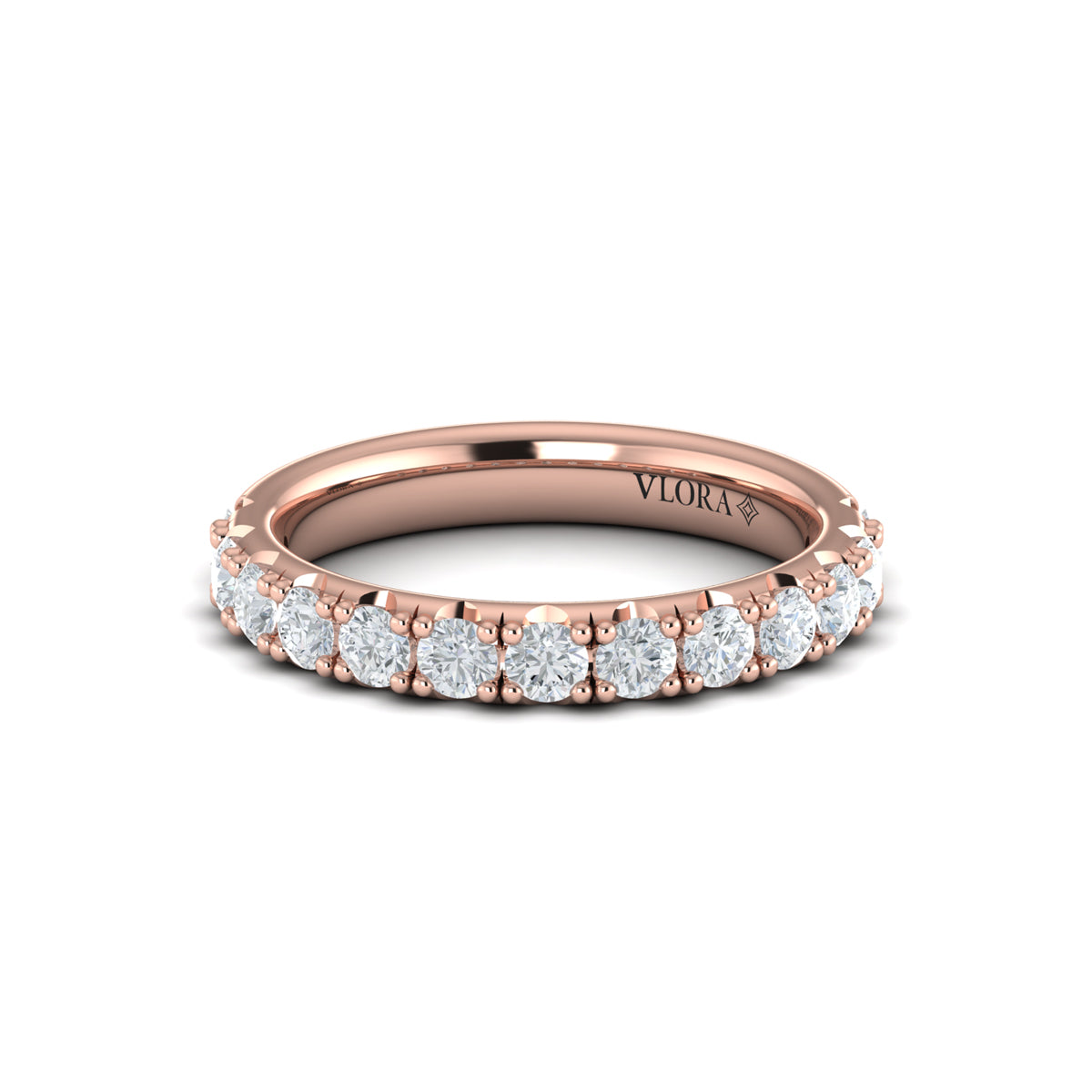 14kt Rose Gold Womens Diamond Matching Wedding Band