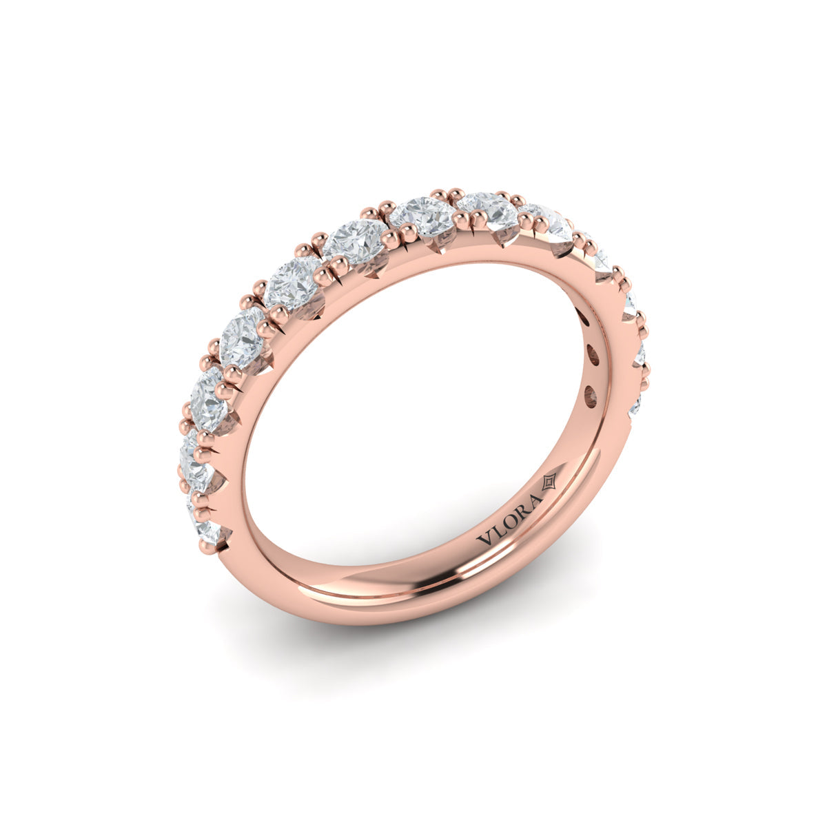 14kt Rose Gold Womens Diamond Matching Wedding Band