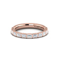 18kt Rose Gold Emerald Cut Womens Wedding Band