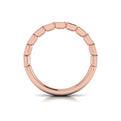 18kt Rose Gold Emerald Cut Womens Wedding Band