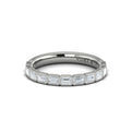 14K White Gold Emerald Cut Diamond Womens Wedding Band