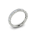 14K White Gold Emerald Cut Diamond Womens Wedding Band