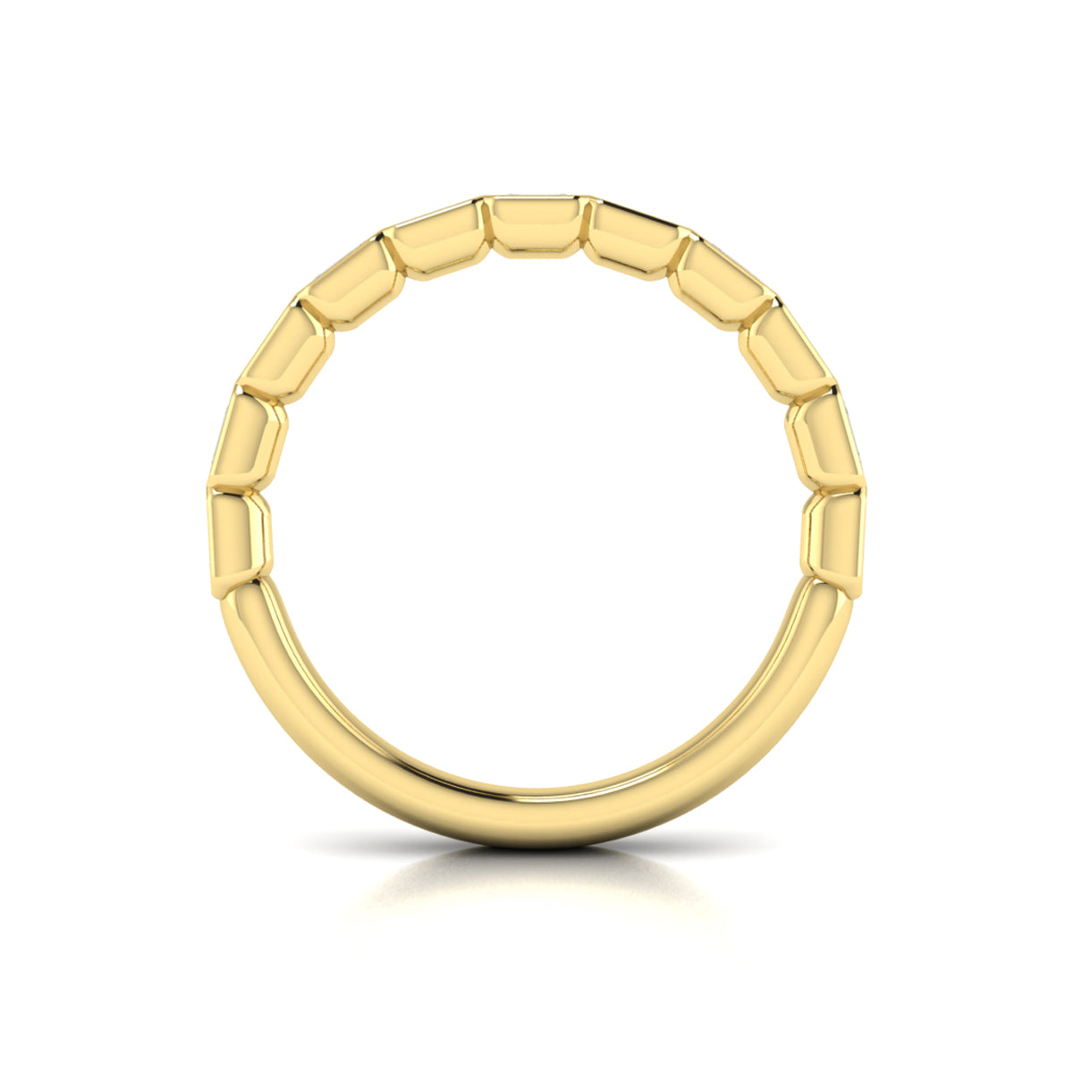 18kt Yellow Gold Emerald Cut Womens Wedding Band