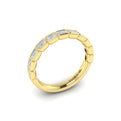 18kt Yellow Gold Emerald Cut Womens Wedding Band