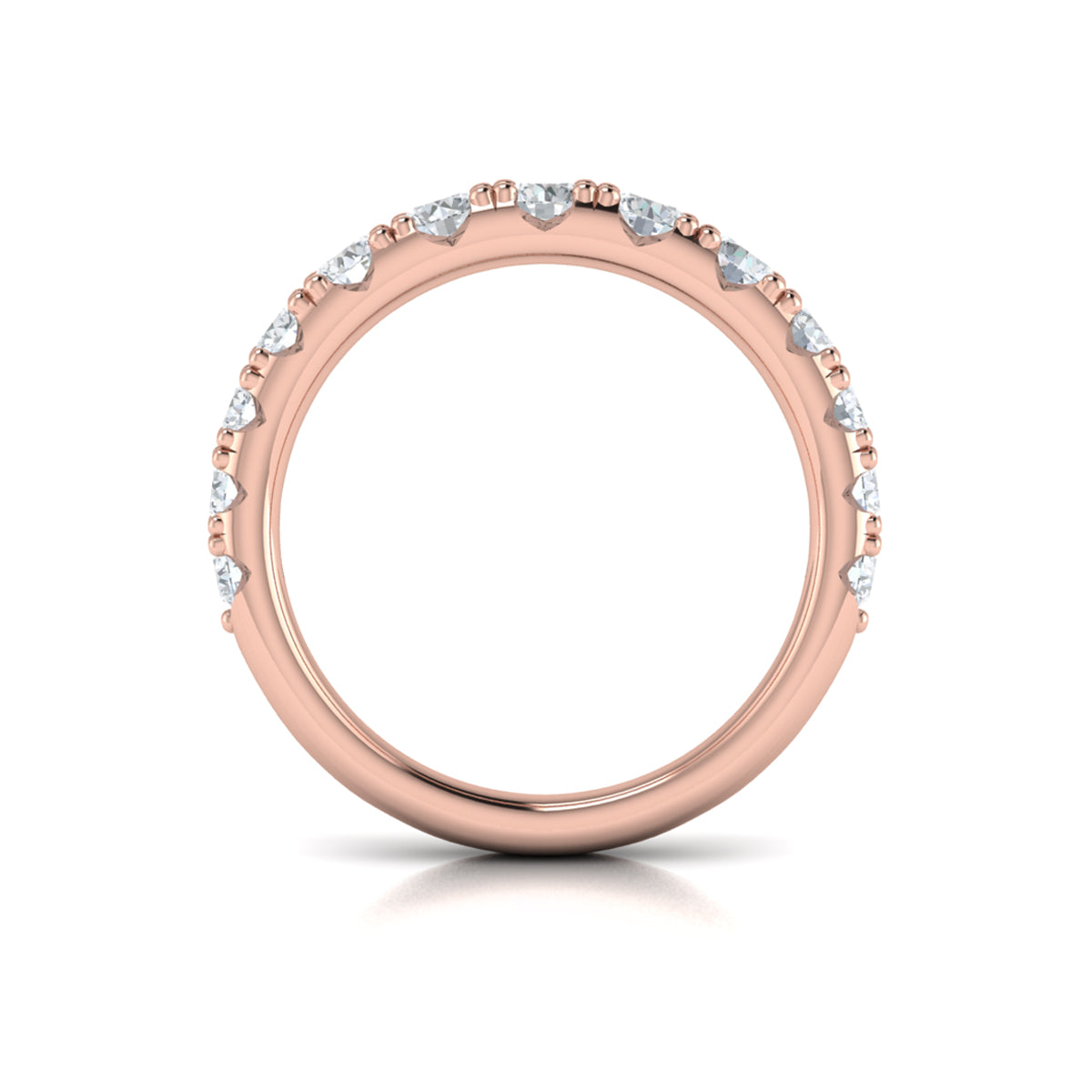 14kt Rose Gold Diamond Womens Matching Wedding Band