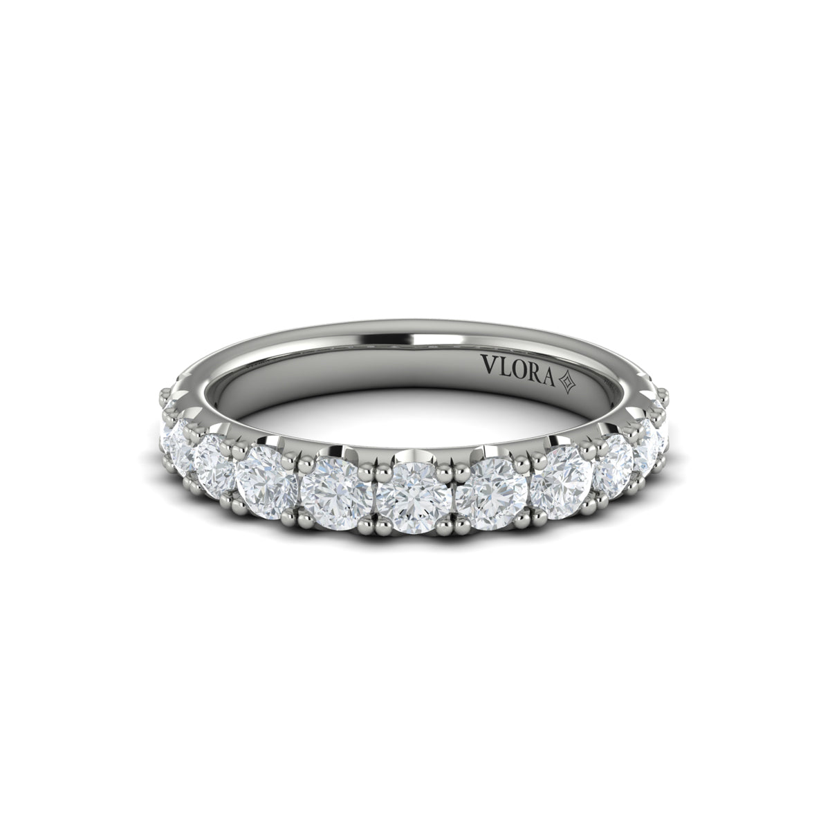 14K White Gold Diamond Womens Matching Wedding Band