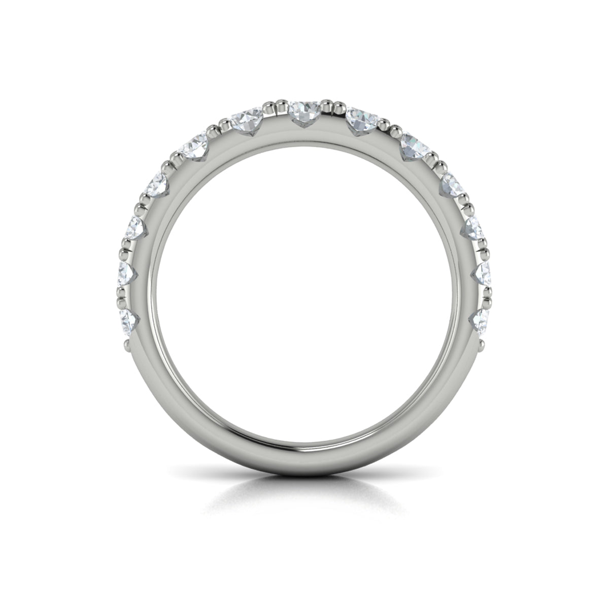 14K White Gold Diamond Womens Matching Wedding Band
