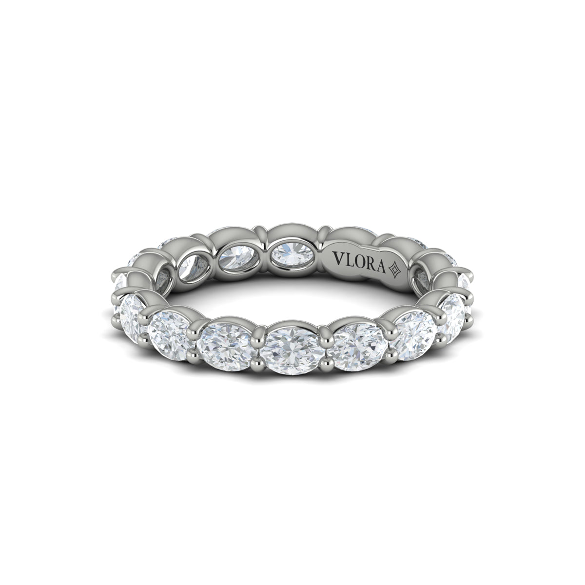 14K White Gold 2.4ctw Diamond Womens Eternity Wedding Band