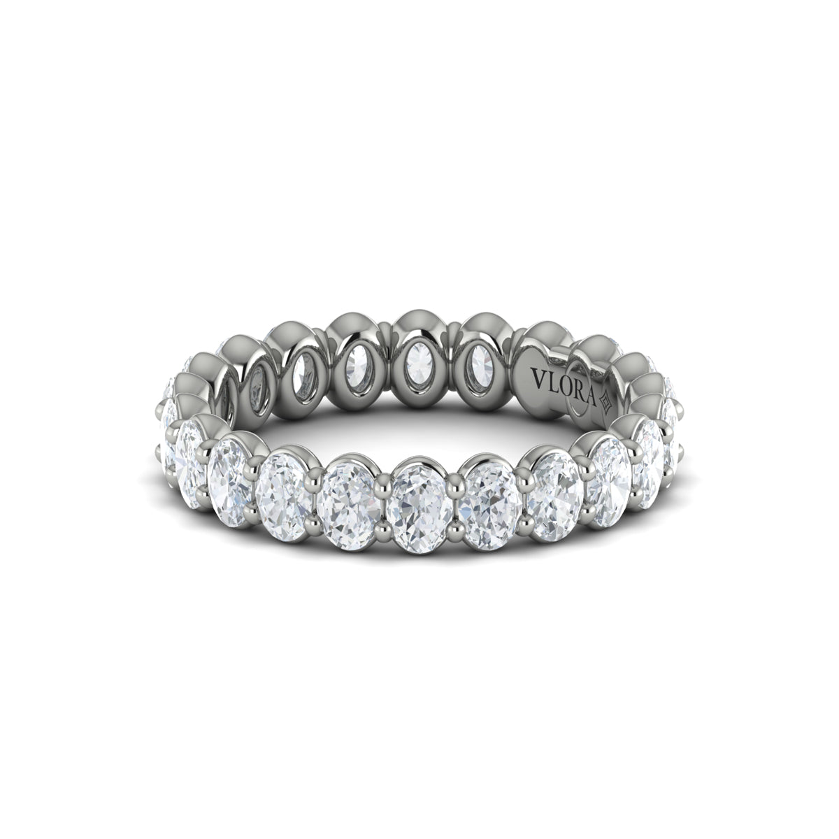 14K White Gold 2.53 Ct Diamond Eternity Wedding Band