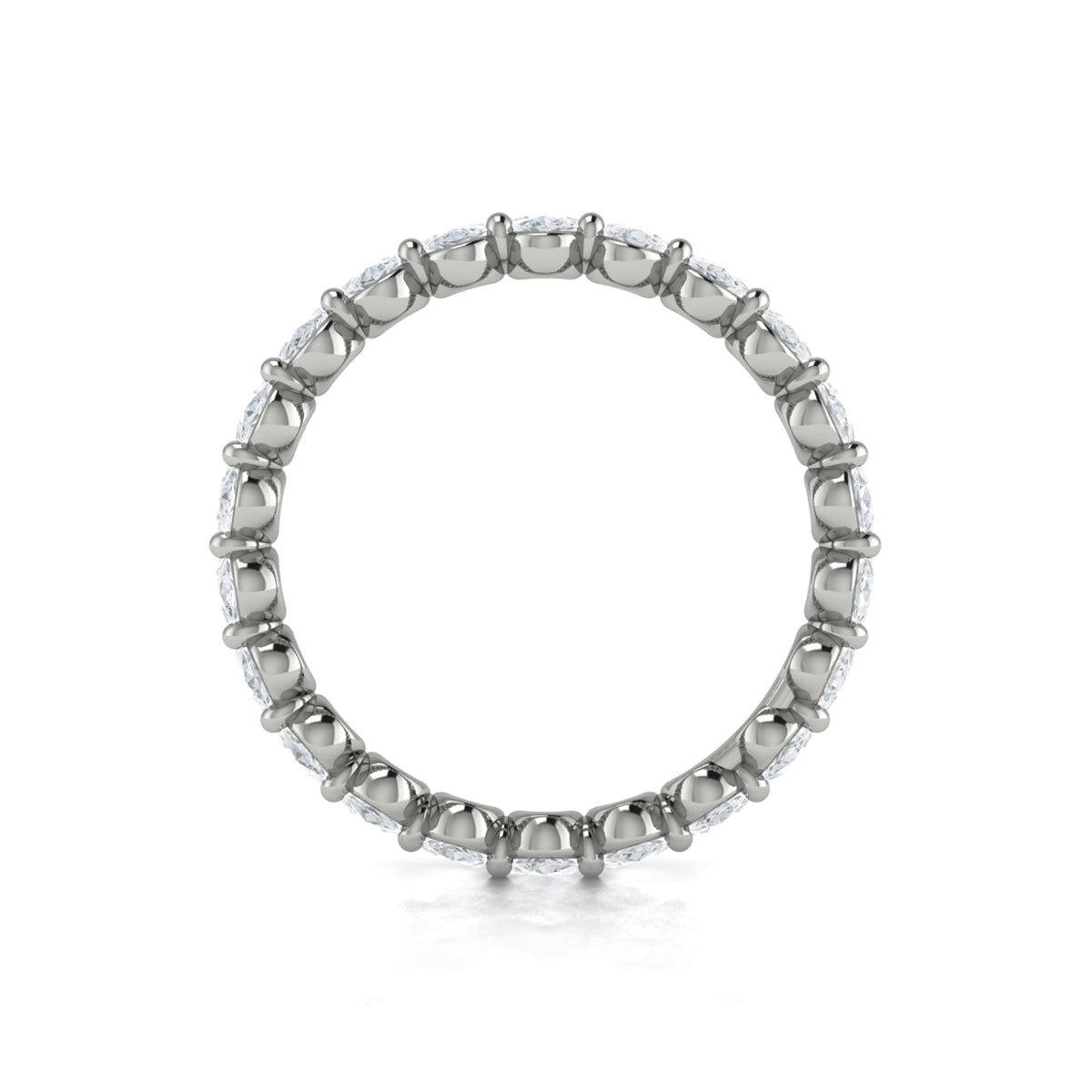 14K White Gold 2.53 Ct Diamond Eternity Wedding Band