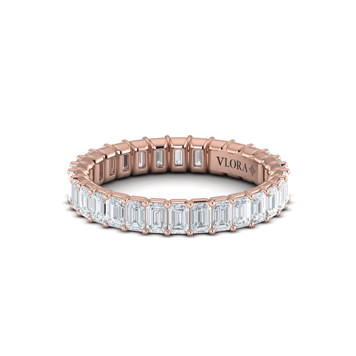 14kt Rose Gold Diamond Eternity Wedding Band