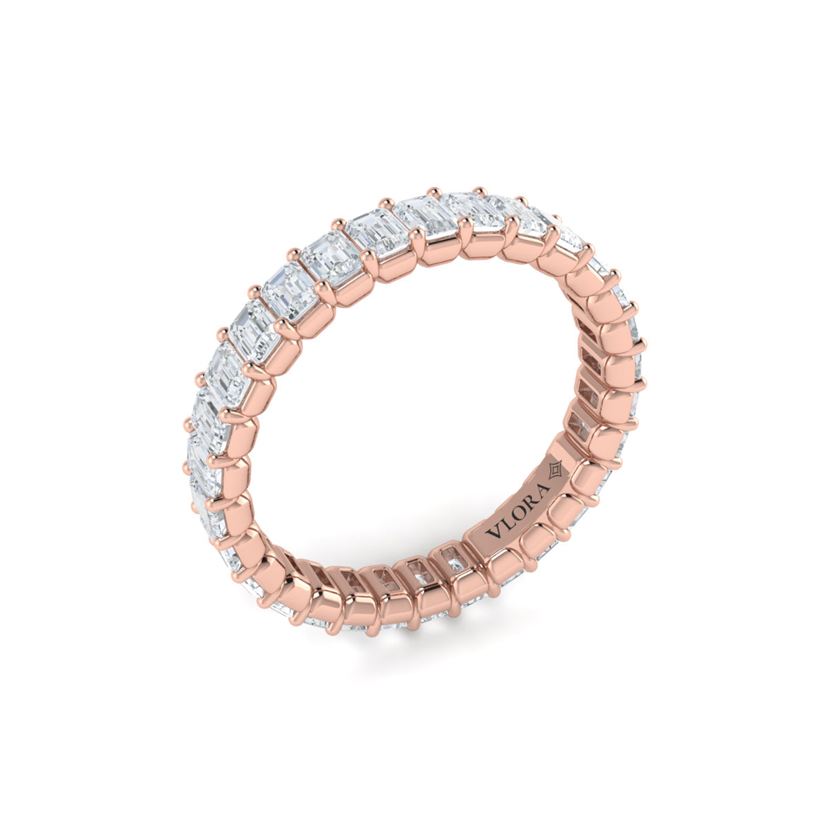 14kt Rose Gold Diamond Eternity Wedding Band