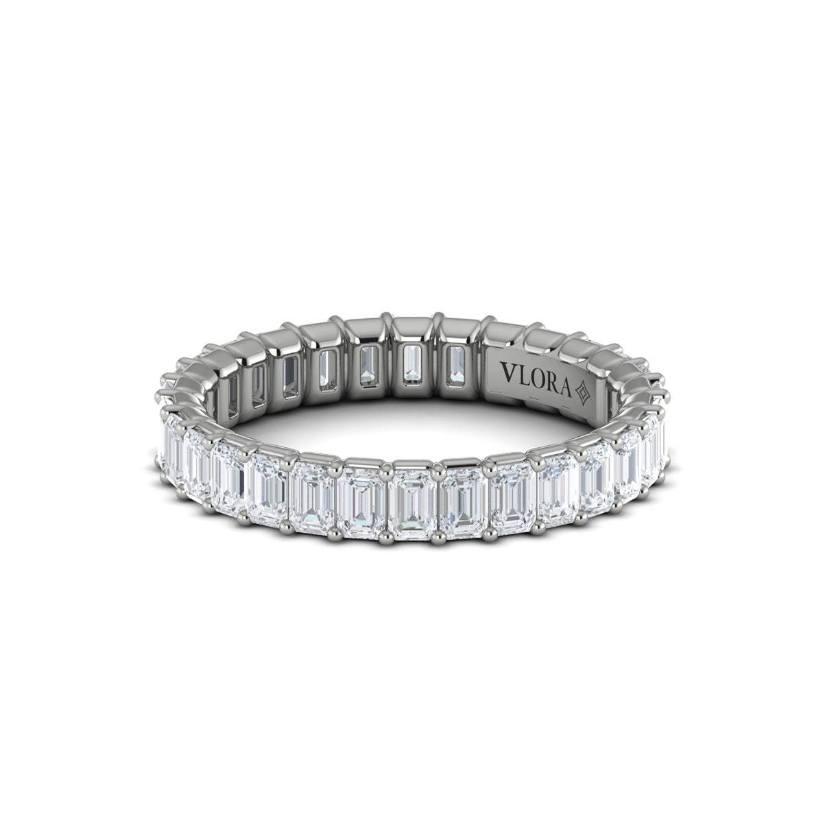 14K White Gold 3.0ctw Diamond Eternity Wedding Band