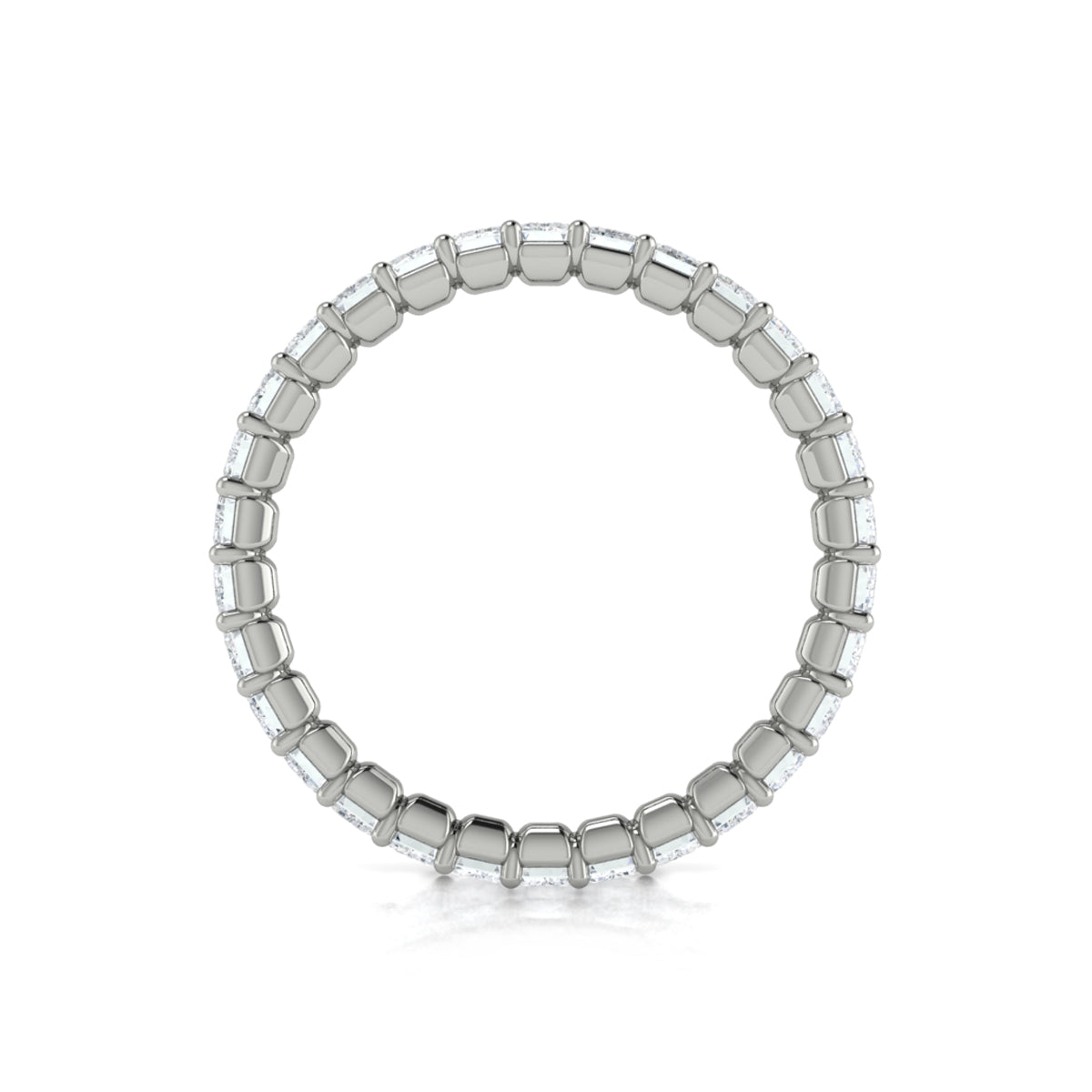 14K White Gold 3.0ctw Diamond Eternity Wedding Band