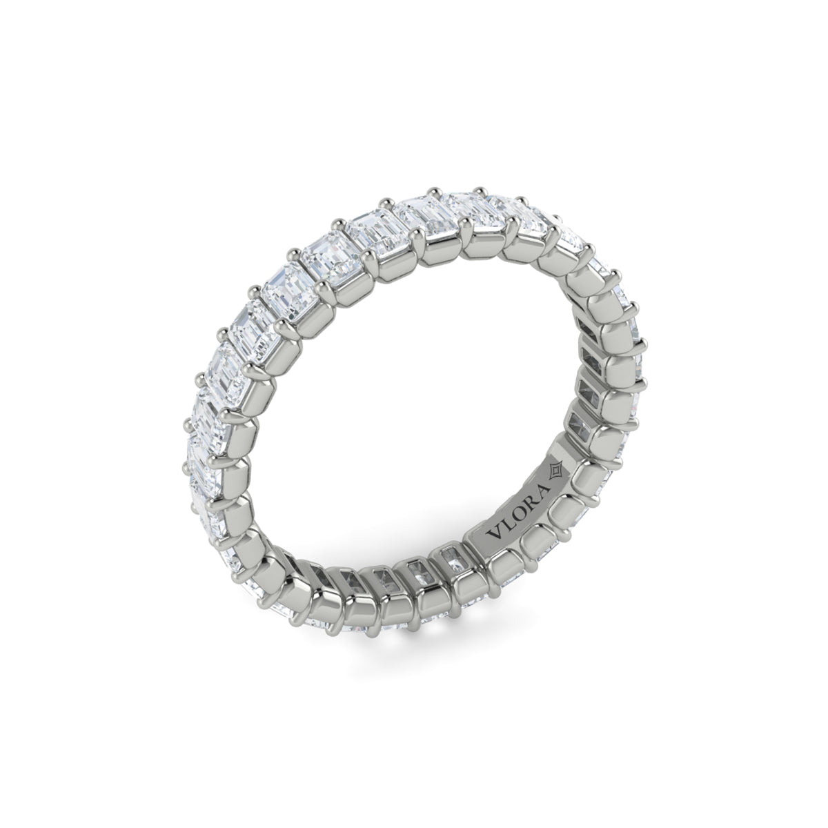 14K White Gold 3.0ctw Diamond Eternity Wedding Band