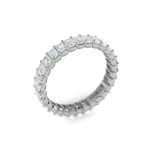 14K White Gold 3.0ctw Diamond Eternity Wedding Band