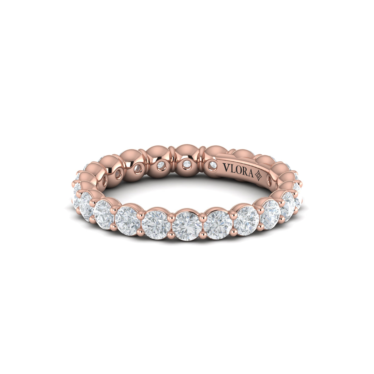14kt Rose Gold Diamond Eternity Wedding Band