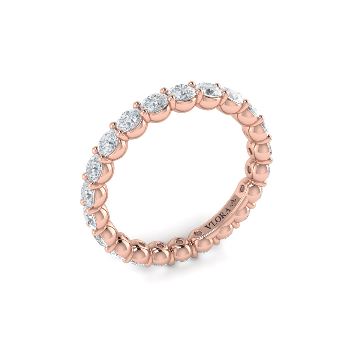 14kt Rose Gold Diamond Eternity Wedding Band