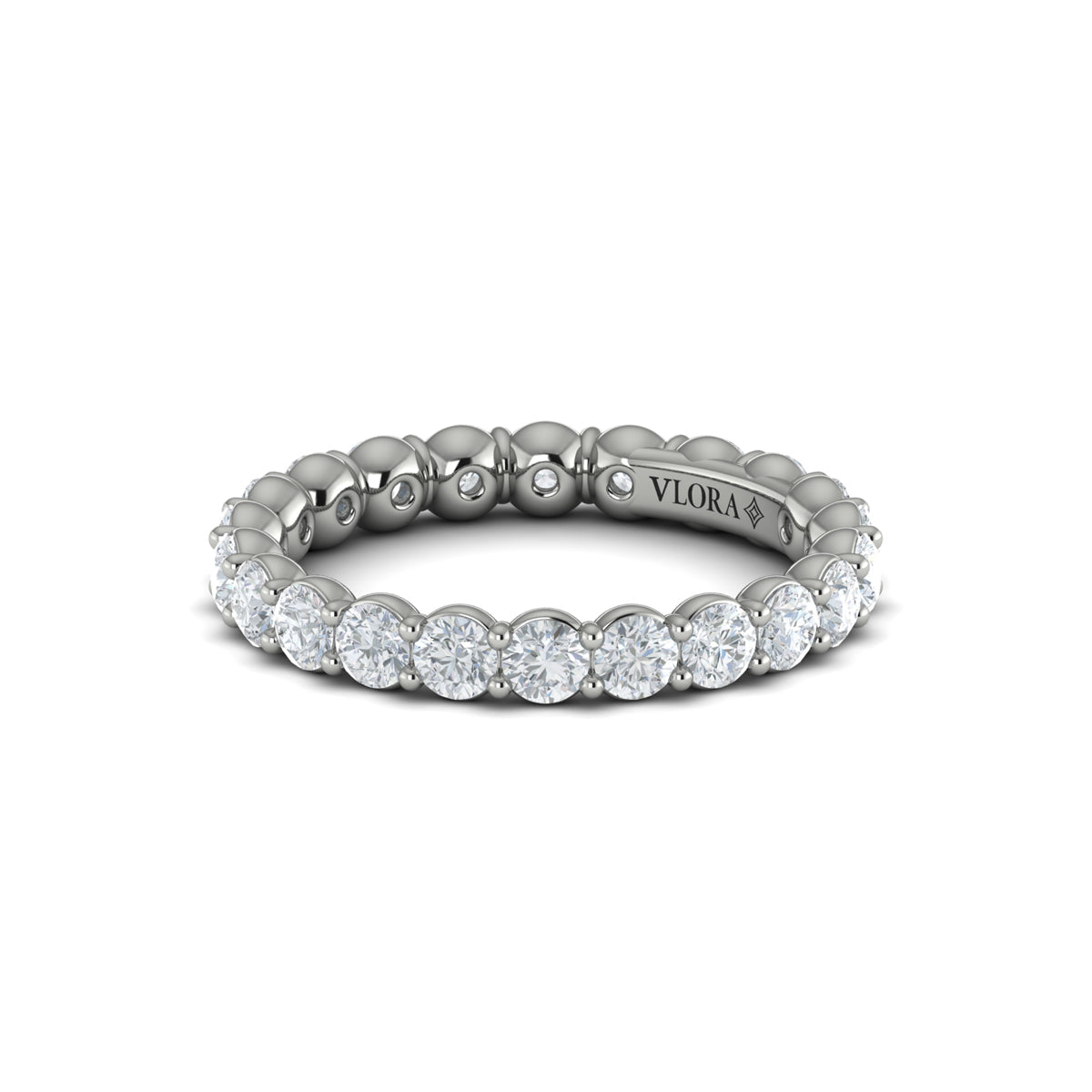 14K White Gold 1.98ct Diamond Eternity Wedding Band
