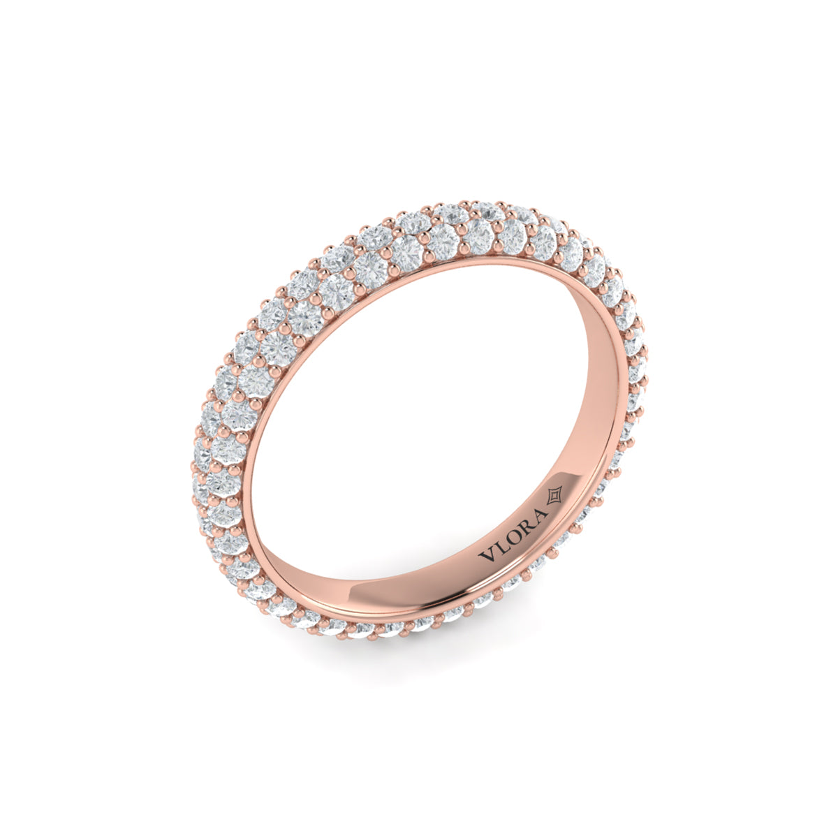 14kt Rose Gold 1.56ctw Diamond Womens Eternity Band