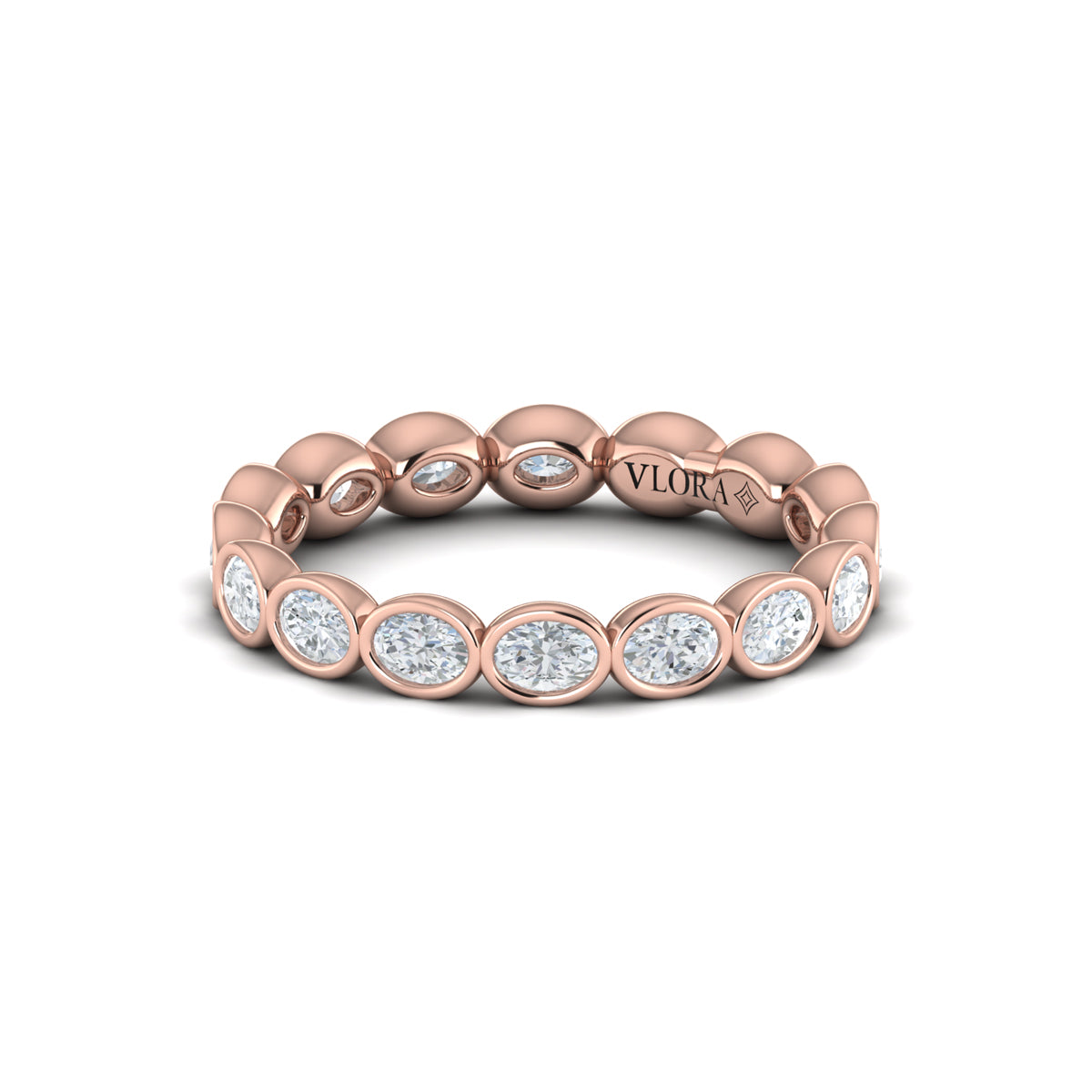 18kt Rose Gold Diamond Eternity Wedding Band