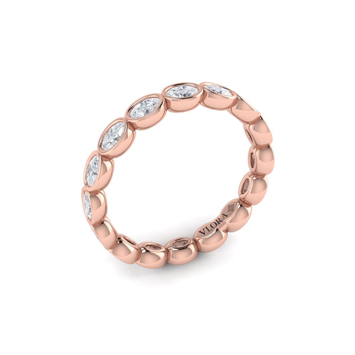 18kt Rose Gold Diamond Eternity Wedding Band
