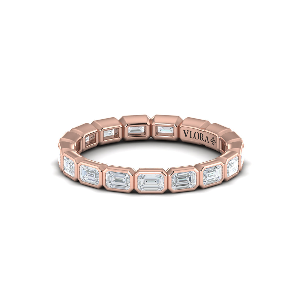 14kt Rose Gold Diamond Eternity Wedding Band